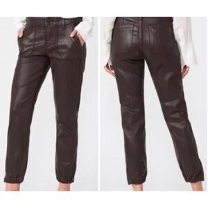 Paige Chicory Coffee Lux Coated Mayslie Joggers sz 25